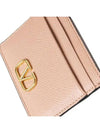 V Logo Signature Card Wallet Rose Cannelle - VALENTINO - BALAAN 6