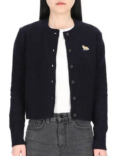 Baby Fox Patch Wool Cardigan Navy - MAISON KITSUNE - BALAAN 2