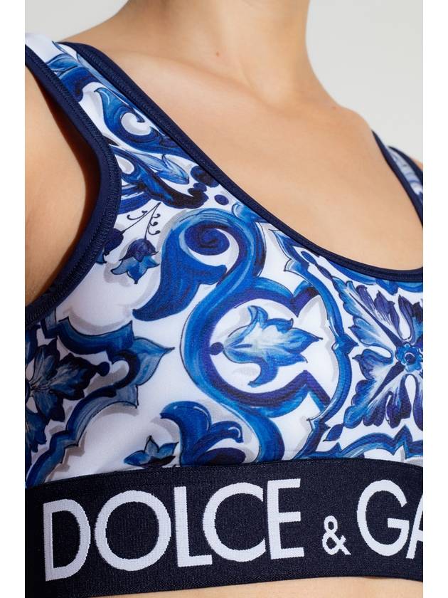 logo banding cropped sleeveless blue - DOLCE&GABBANA - BALAAN 6