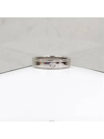 Lux You Diamond 1P Double Milgrain Band Ring Platinum 4mm Domestic No 7 - TIFFANY & CO. - BALAAN 1