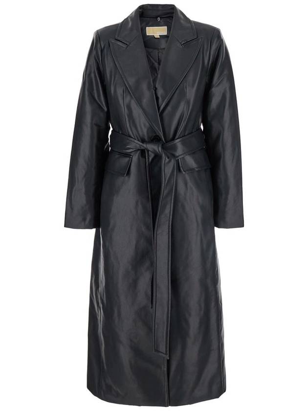 Faux Leather Robe Coat W Fx Fur Collar - MICHAEL KORS - BALAAN 1