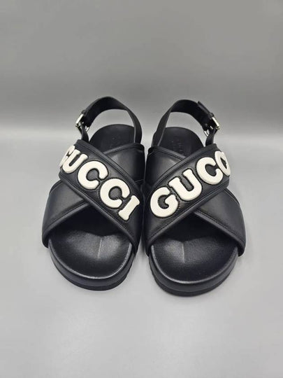 Men s SIDELINE Logo Sandals Black 742024 - GUCCI - BALAAN 2