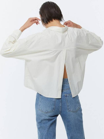 BACK SLIT CROPPED SHIRT IVORY - KIMDOH - BALAAN 1