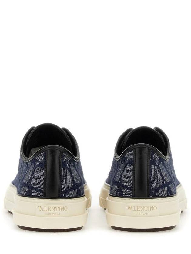 Totalloop Effect Low Top Sneakers Denim Blue - VALENTINO - BALAAN 4