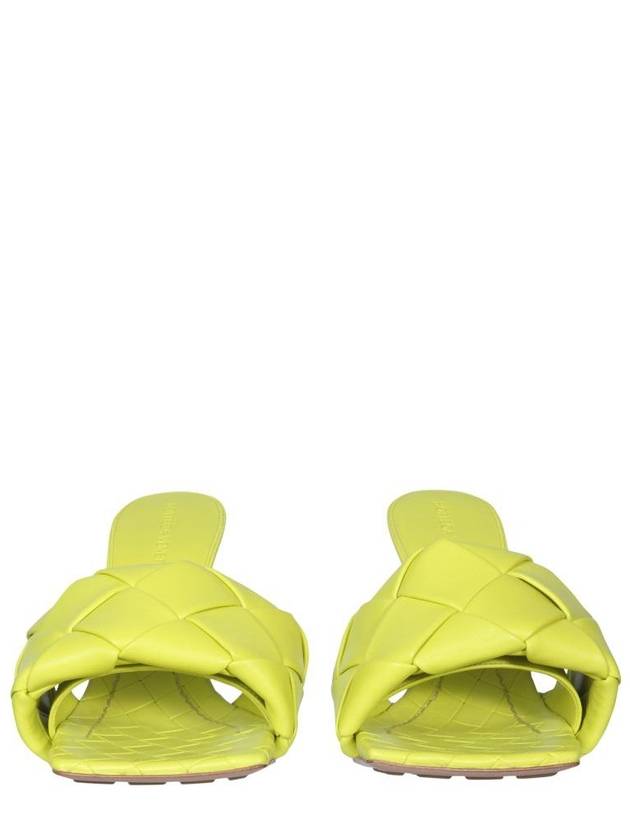 Lido Intrecciato Sandals Heel Lime - BOTTEGA VENETA - BALAAN 3