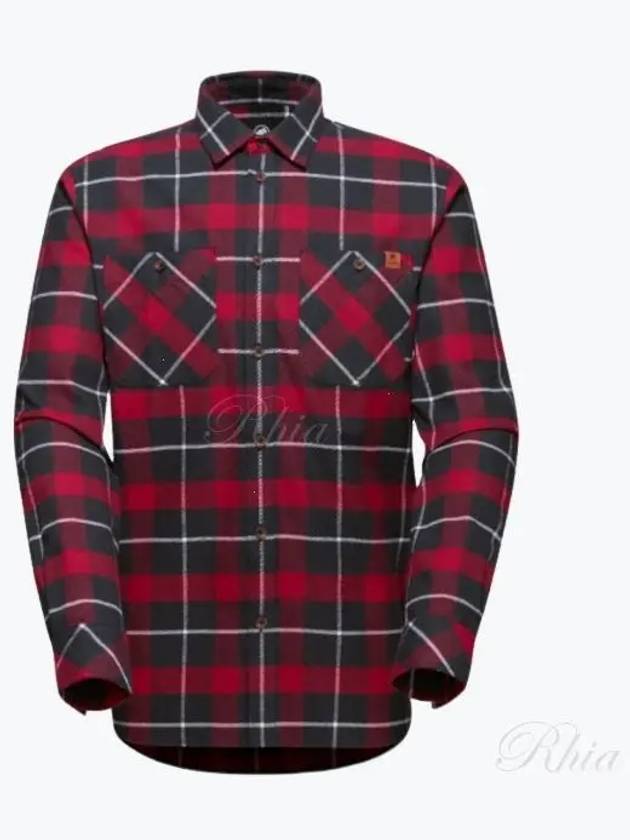 Alvra Cotton Long Sleeve Shirt Black Red - MAMMUT - BALAAN 2