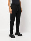 Men's Wappen Patch Cotton Fleece Track Pants Black - STONE ISLAND - BALAAN 4