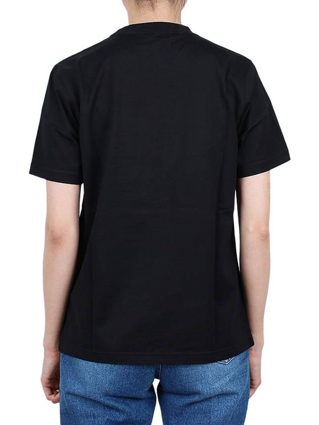 Logo Print Crew Neck Cotton Short Sleeve T-Shirt Black - BURBERRY - BALAAN 5