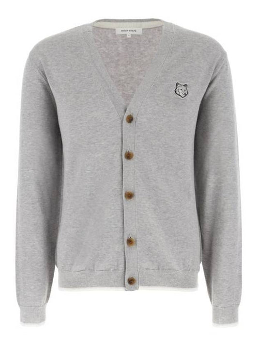 Bold Fox Head Cotton Cardigan Grey - MAISON KITSUNE - BALAAN 1