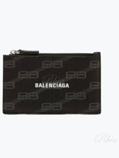 BB Monogram Coated Canvas Coin Card Wallet Black - BALENCIAGA - BALAAN 2