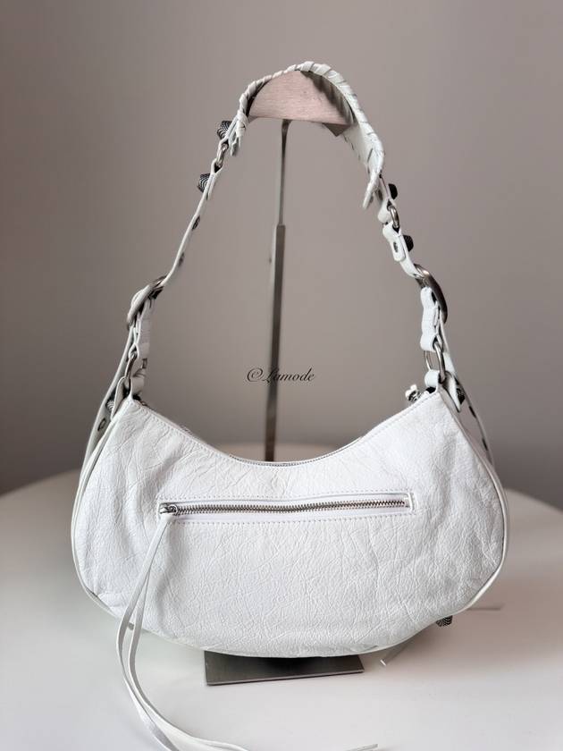 Le Cagole Small Leather Shoulder Bag White - BALENCIAGA - BALAAN 3