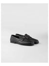 Triangle Logo Square Toe Leather Loafers Black - PRADA - BALAAN 2