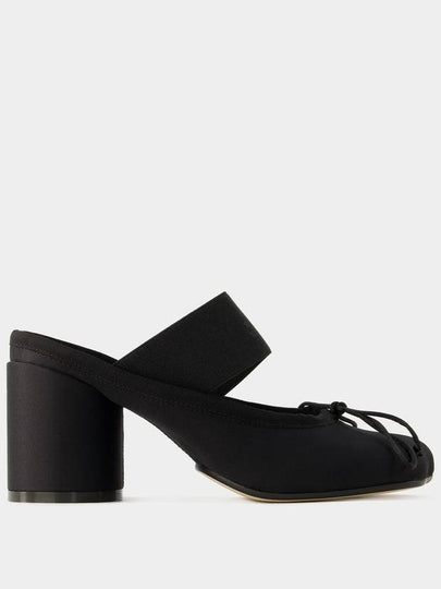 Logo Elastic Ballet Sandal Heels Black - MAISON MARGIELA - BALAAN 2