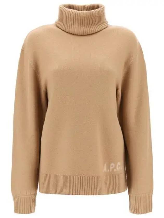 Walter Logo Merino Wool Turtleneck Brown - A.P.C. - BALAAN 2