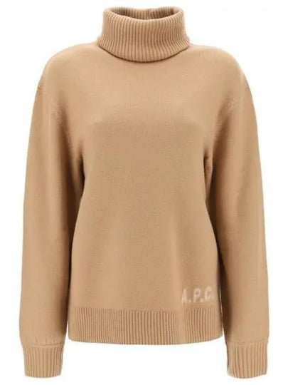 Walter Logo Merino Wool Turtleneck Brown - A.P.C. - BALAAN 2