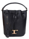 T Timeless Leather Micro Logo Bucket Bag Black - TOD'S - BALAAN 2