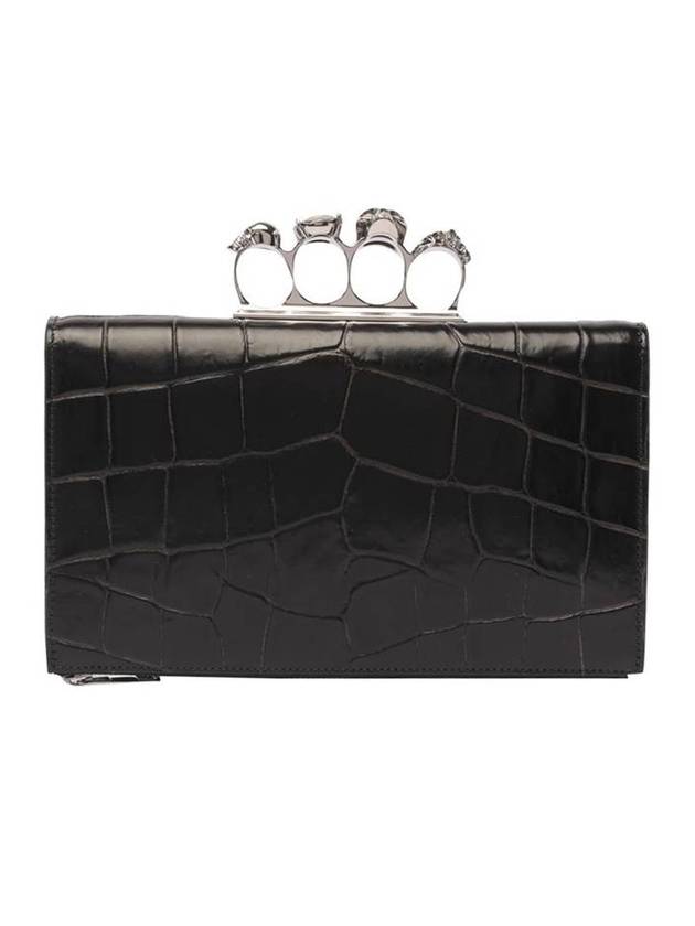 Knuckle 4 Ring Clutch Bag Black - ALEXANDER MCQUEEN - BALAAN 1