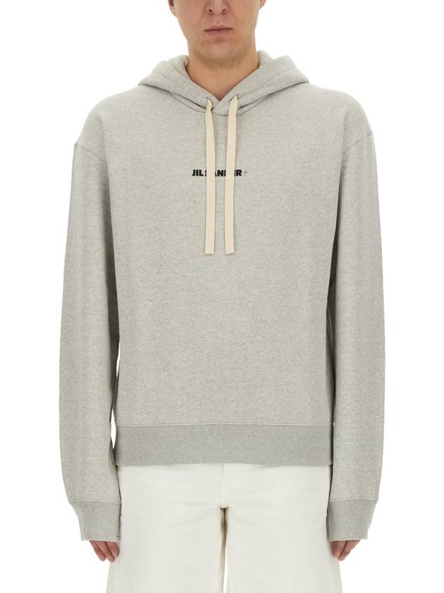 Plus Logo Hoodie Grey - JIL SANDER - BALAAN 2