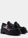 Triangle Logo Leather Loafers Black - PRADA - BALAAN 4