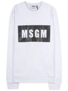 Box Logo Print Cotton Sweatshirt White - MSGM - BALAAN 4