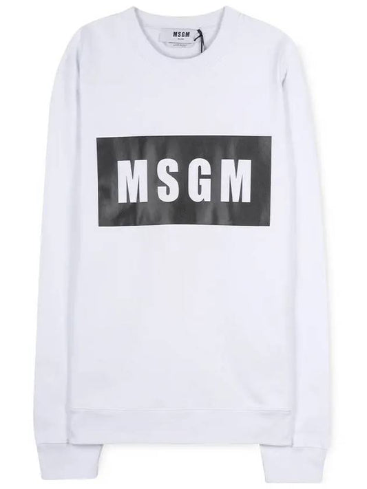 Box Logo Print Cotton Sweatshirt White - MSGM - BALAAN 2