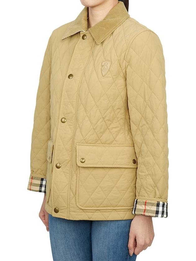 Applique B Shield Corduroy Collar Quilted Jacket Beige - BURBERRY - BALAAN 5