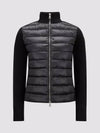 Logo Padded Wool Cardigan Black - MONCLER - BALAAN 2