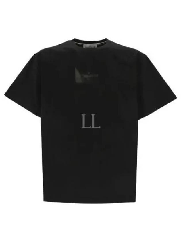 Logo Print Short Sleeve T-Shirt Black - STONE ISLAND - BALAAN 2