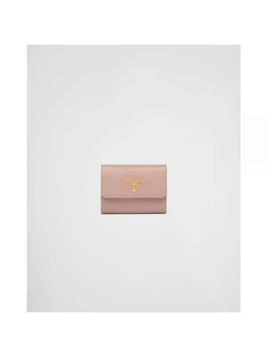 Saffiano Multicolor Half Wallet Powder Pink - PRADA - BALAAN 1