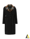 Reversible Check Wool Single Coat Black - BURBERRY - BALAAN 2