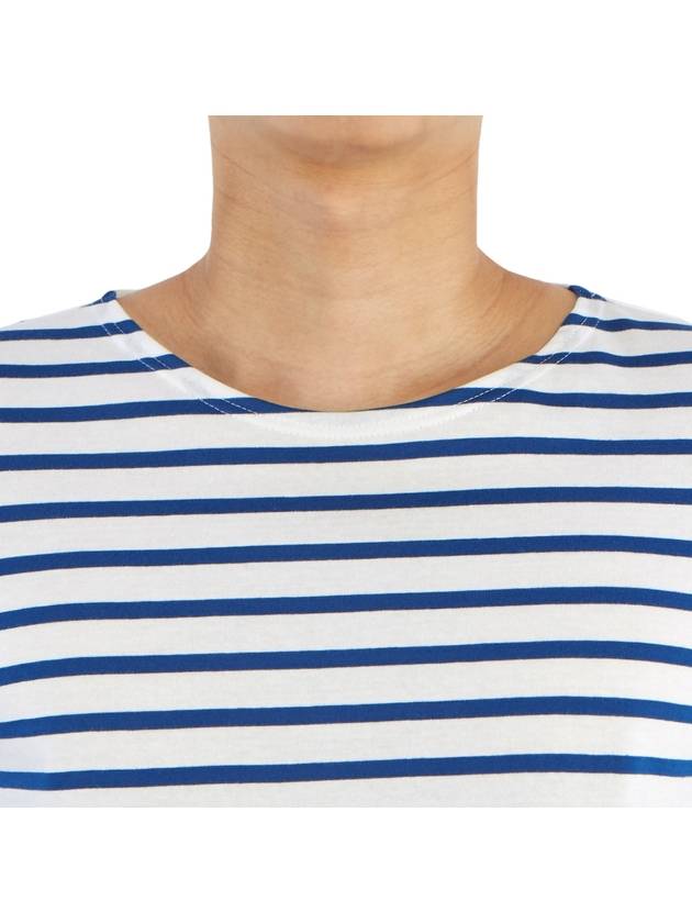 Minquiers Modern Stripe Long Sleeve T-Shirt White Blue - SAINT JAMES - BALAAN 9