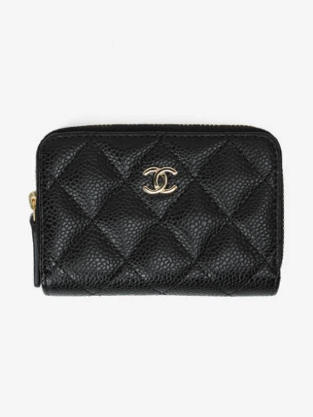 Classic Zipped Coin Purse Grained Calfskin & Gold Black - CHANEL - BALAAN 2