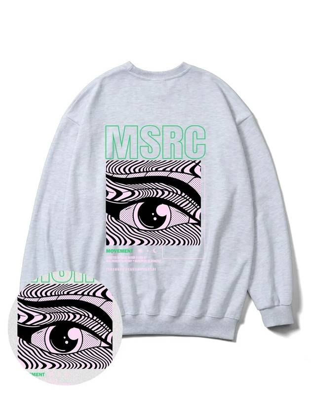 Of The Eye Vivid Green Overfit Sweatshirt Melange Grey - MONSTER REPUBLIC - BALAAN 2