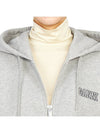 Logo Zip-Up Hoodie Grey - GANNI - BALAAN 9