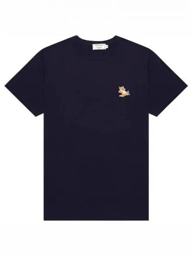 GU00154KJ0010 NA Chillax Fox Round Short Sleeve T shirt Navy Melange TJ 270117 - MAISON KITSUNE - BALAAN 1