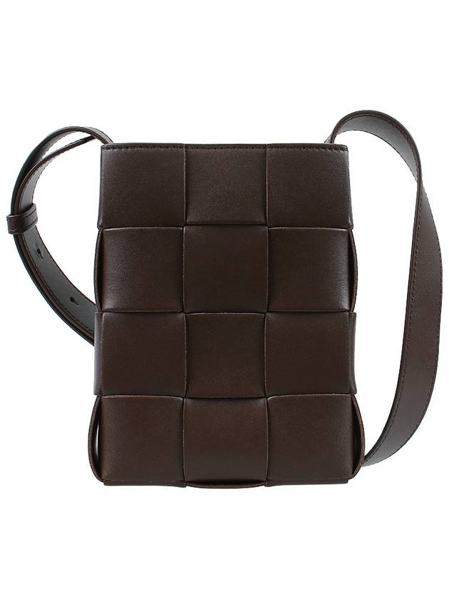 Cassette Intrecciato Mini Cross Bag Brown - BOTTEGA VENETA - BALAAN 3