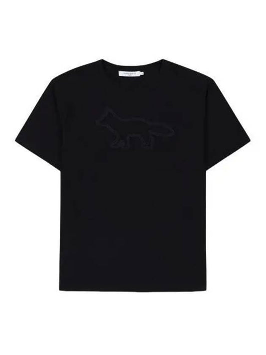 Fox Patch Relaxed Short Sleeve T Shirt Black - MAISON KITSUNE - BALAAN 1