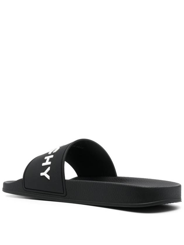 Logo Rubber Slide Slippers Black - GIVENCHY - BALAAN 4