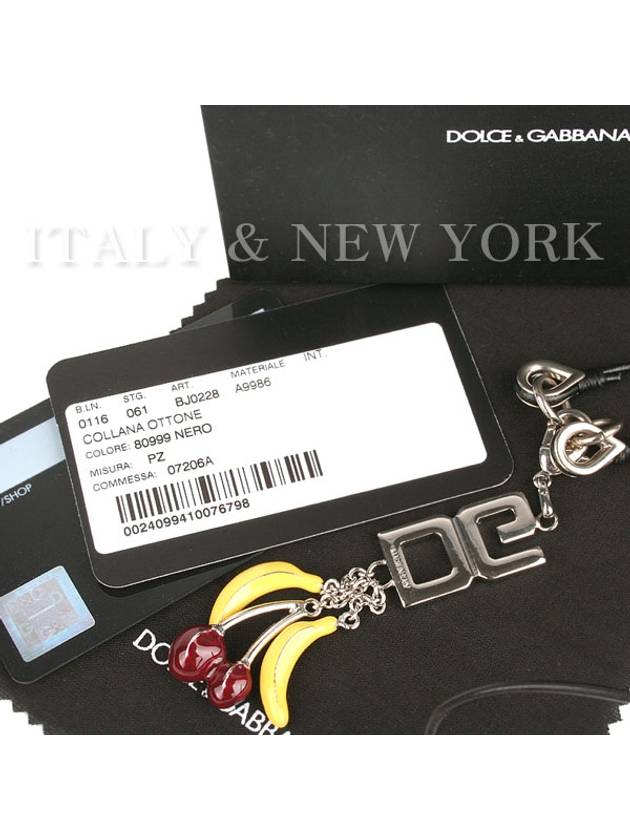 DG Logo Banana Pendant Necklace Black - DOLCE&GABBANA - BALAAN 7