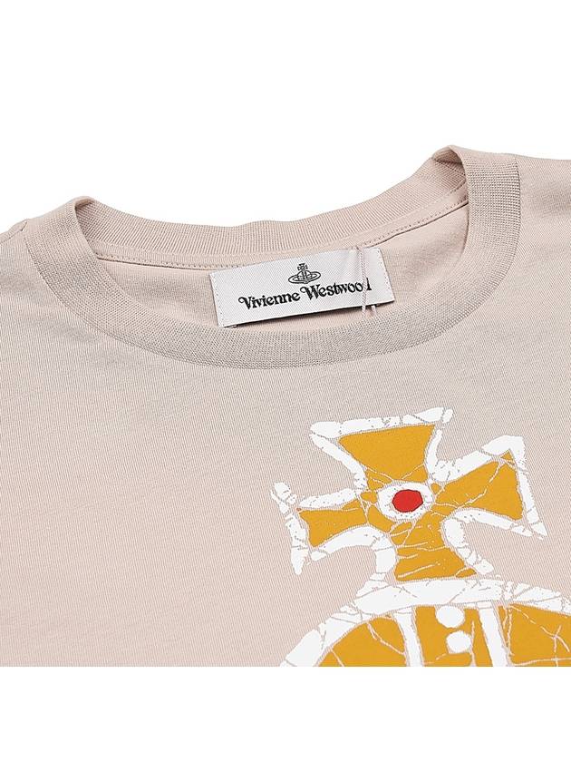 Women's Print Logo Short Sleeve T-Shirt Beige - VIVIENNE WESTWOOD - BALAAN 6