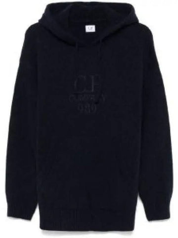 CP Company Lambswool Grs Hooded Knit Sweater 17CMKN145A 110149A 999 Boxy - CP COMPANY - BALAAN 1