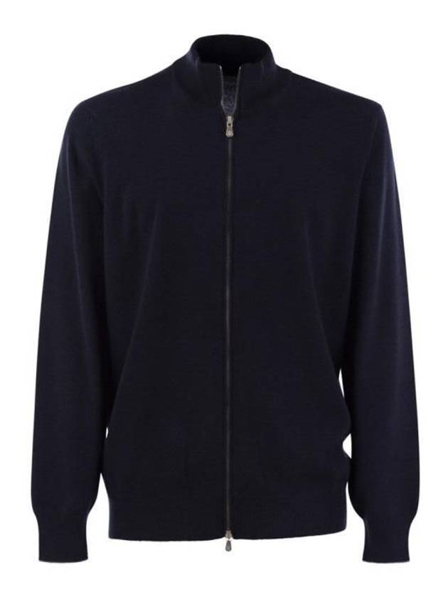 Ribbed Cotton Full-Zip Cardigan Navy - BRUNELLO CUCINELLI - BALAAN 2