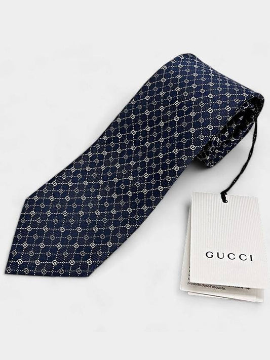 GG Corbin silk tie navy 386489 - GUCCI - BALAAN 1