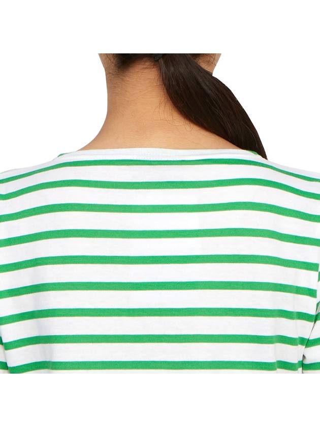 Etrille Striped Short Sleeve T-Shirt White Green - SAINT JAMES - BALAAN 8