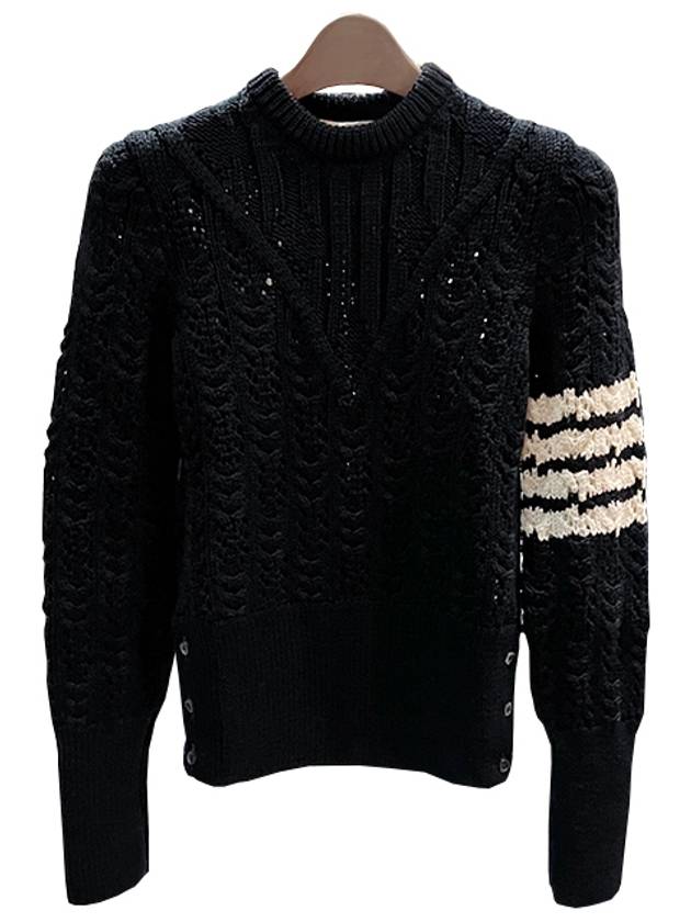 diagonal pullover knit top navy - THOM BROWNE - BALAAN 3