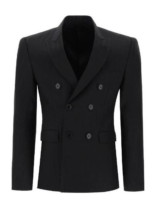 Carnaby Striped Wool Blazer Jacket Black - CELINE - BALAAN 2