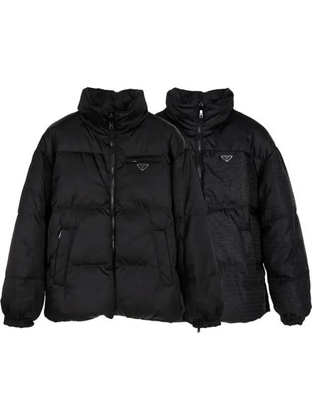 Medium-Length Re-Nylon Reversible Down Padded Jacket Black - PRADA - BALAAN 5