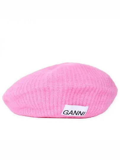 Soft Wool Beret Pink - GANNI - BALAAN 2