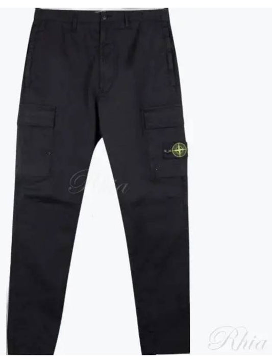 Compass Badge Gabardine Cargo Straight Pants Black - STONE ISLAND - BALAAN 2