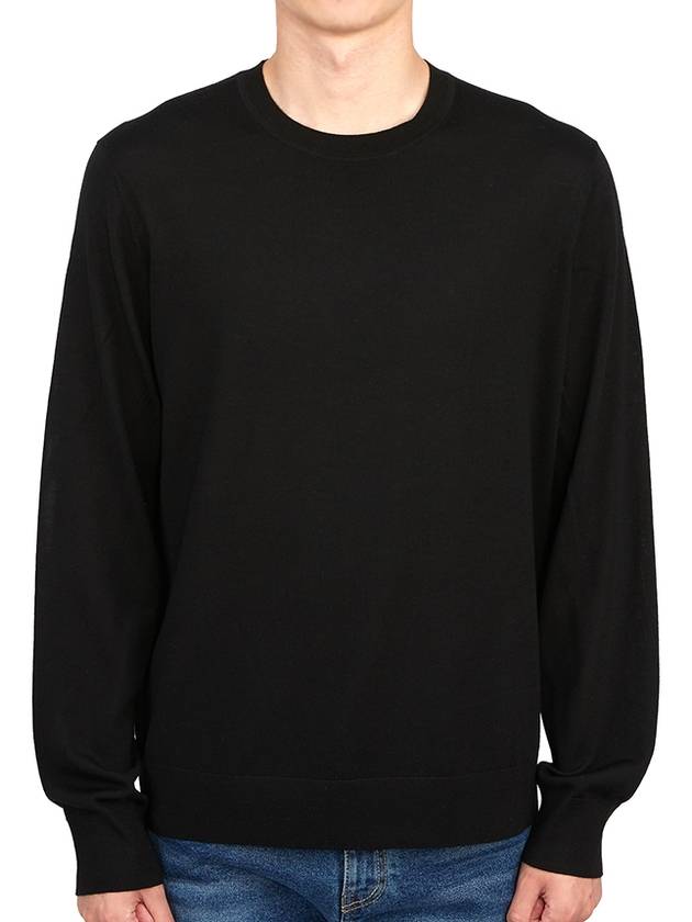 Crew Neck Wool Knit Top Black - THEORY - BALAAN 2